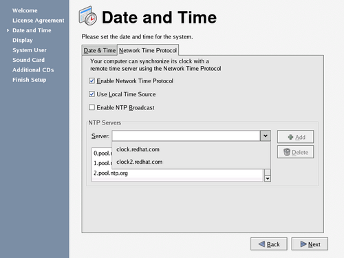 Date and Time Screen