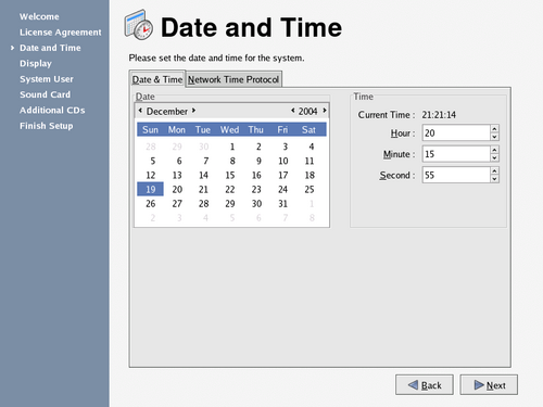 Date and Time Screen