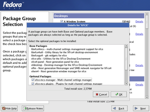 Package Group Details Dialog