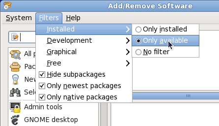 Filtering out already-installed packages