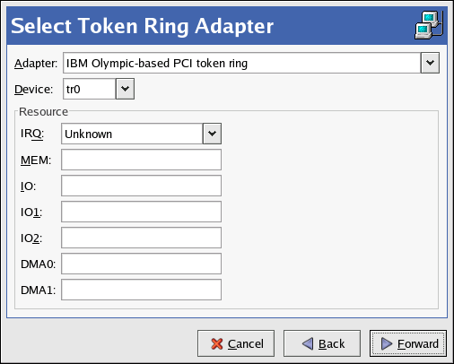 Token Ring Settings