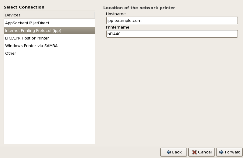 Adding an IPP Printer