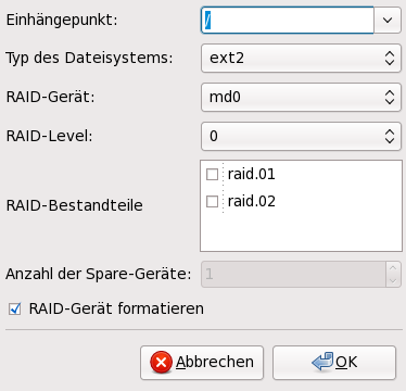 Erstellen eines Software-RAID-Geräts