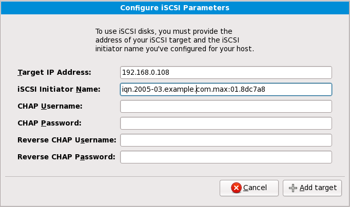 Configurer les paramètres ISCSI