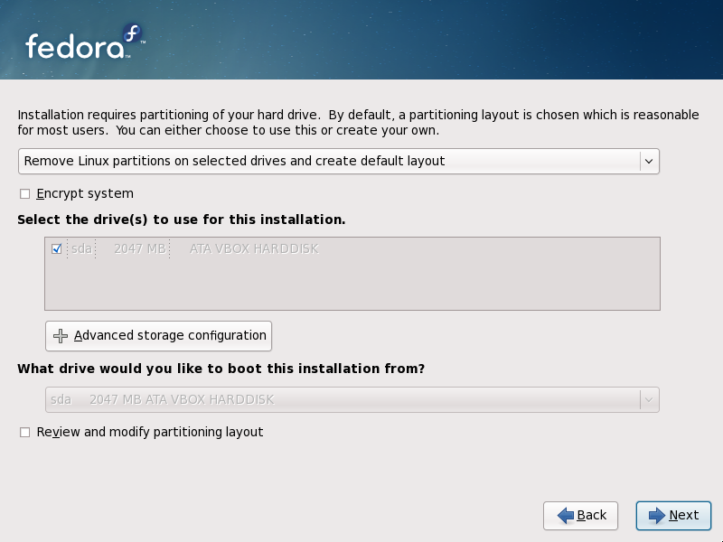 Disk Partitioning Setup