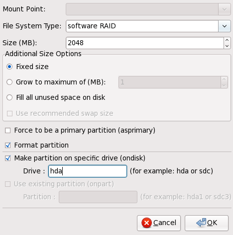 Création d'une partition RAID logicielle