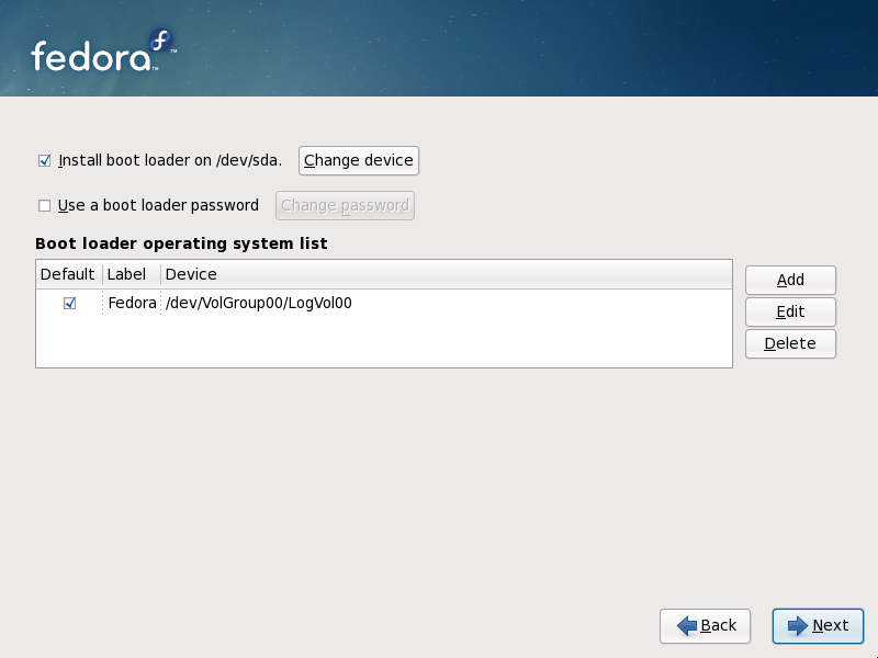 Configuration du chargeur de démarrage