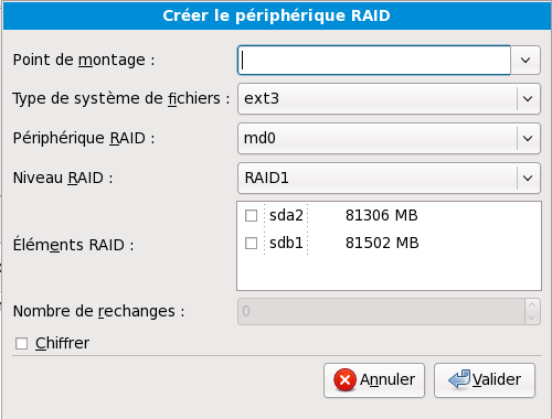 Create a RAID device