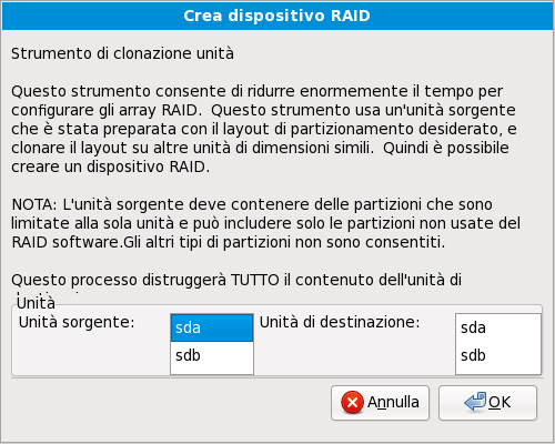 Clonare un dispositivo RAID