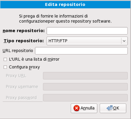 Aggiungere un repository software