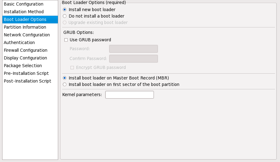 Bootloader opties