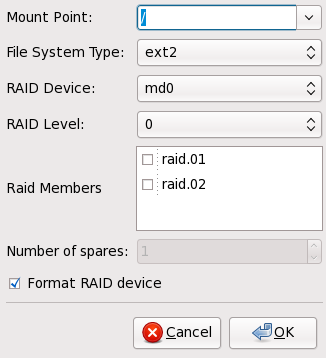 Aanmaken van een software RAID opstelling