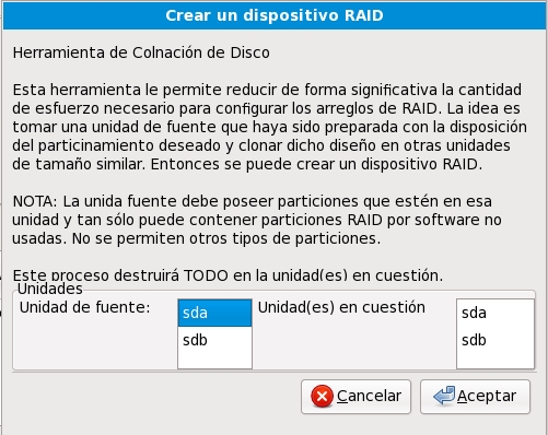 Clonar un dispositivo RAID