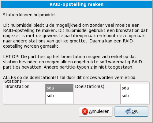 Een station klonen om een RAID-opstelling te maken