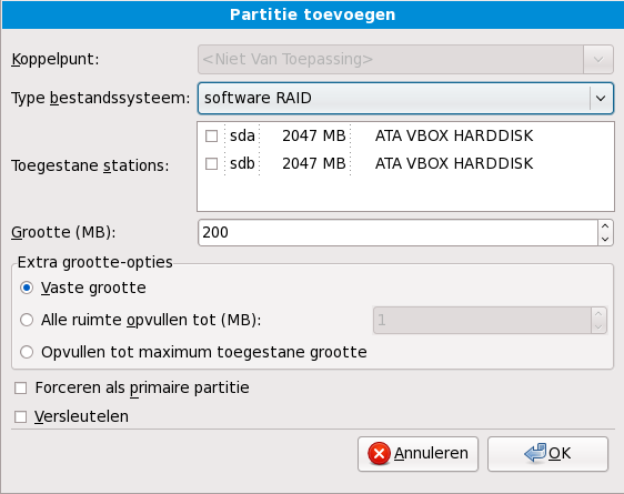 Softwarematige RAID-partitie maken