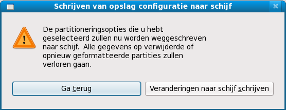 Schrijven van opslag configuratie naar schijf