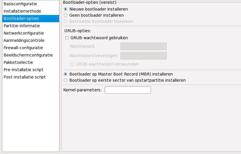 Bootloader opties