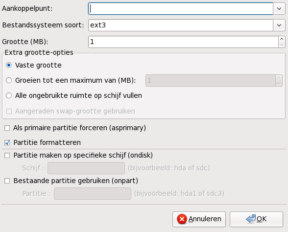 Partities aanmaken