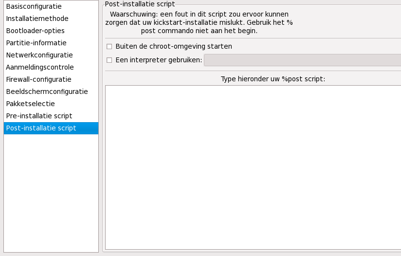 Post-installatie script