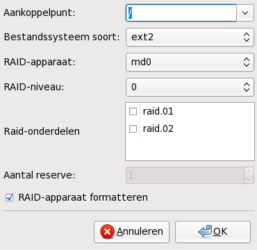 Aanmaken van een software RAID opstelling