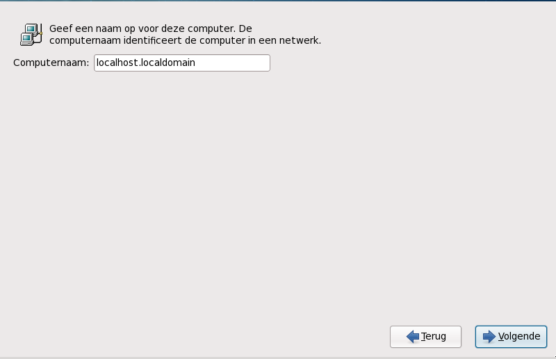 De hostname opgeven