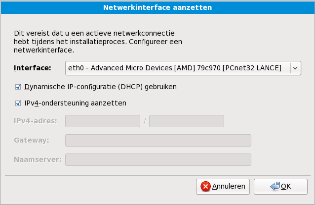 Handmatige netwerk configuratie