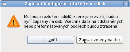 Uložení konfigurace uložiště na disk