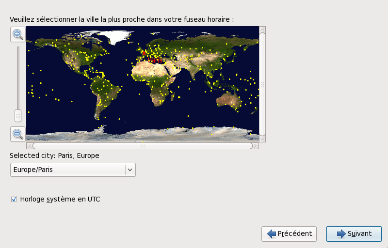 Configuration du fuseau horaire