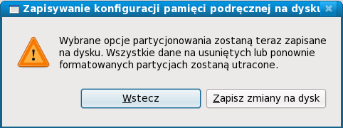 Zapisywanie konfiguracji pamięci masowej na dysku