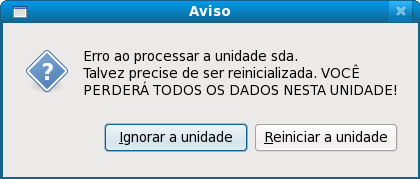 Ecrã de Aviso – A inicializar o disco duro