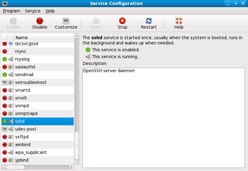 Herramienta de configuración de servicios