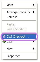 CVS Checkout menu.