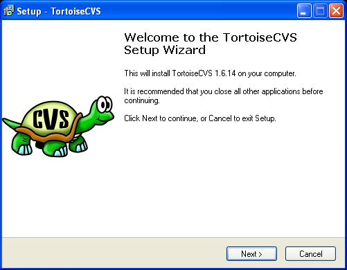 Welcome to TortoiseCVS setup.
