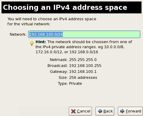 Auswahl eines IPv4-Adressraums