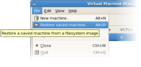 Restoring a virtual machine