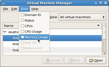 Selecting Memory Usage