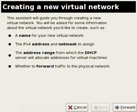 Creating a new virtual network